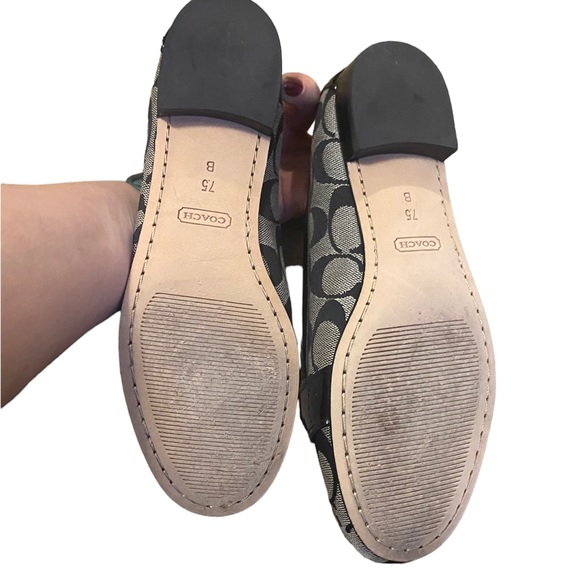 Coach black leather and canvas loafers - Picture 3 of 9